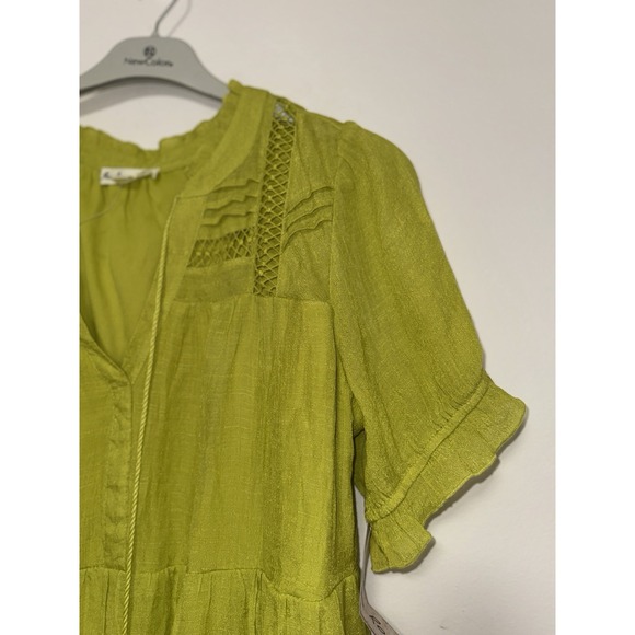 Indigo Rose lime green midi dress L(with imperfections) read description - Picture 9 of 16
